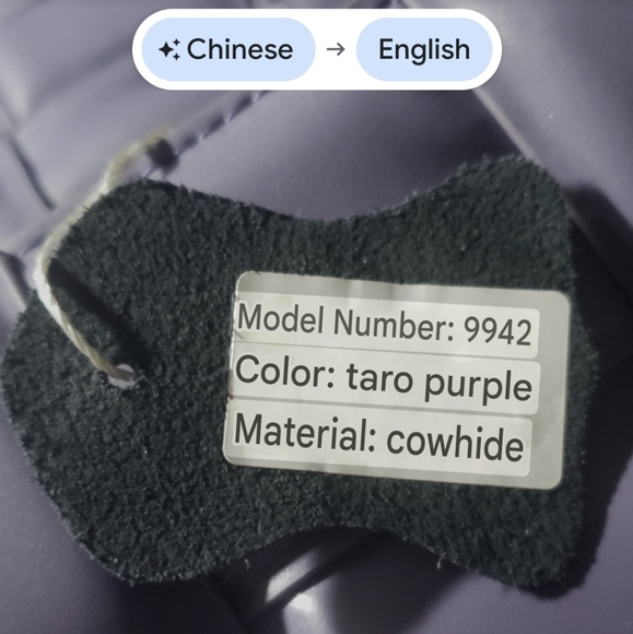 Inspired Shoulder Bag in Purple Cowhide with a Weighted Chain Strap - Picture 16 of 16